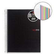 Bloc espiral A5 Notebook 200h 8 colores cuadricula